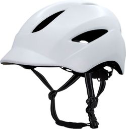 Casque de Vélo Urbain | Lumière USB rechargeable| Blanc Mat| Certifié EN1078