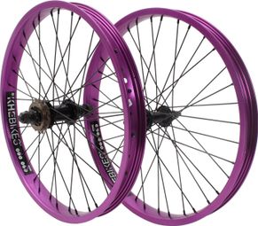 Paire de roues BMX KHE PRISM 20 pouces violet