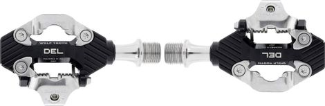 Paar Wolft Tanden LED Gravel Clipless Pedalen Zwart
