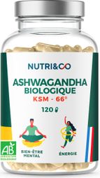 Ashwagandha Bio - KSM-66 - Masse musculaire - 120 gélules