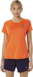 Asics Fujitrail Logo Coral Kurzarmtrikot Damen