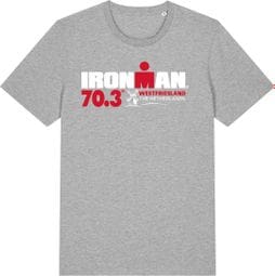 Ironman Korte Mouw T-Shirt 70.3 Westfriesland Grijs Heren