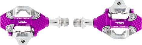 Paar Wolft Tanden LED Gravel Clipless Pedalen Paars