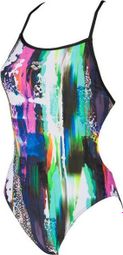 Women's one-piece swimsuit ARENA Vivid Booster Pink Black