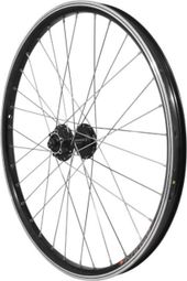 Roue vtt 24  avant kargo disc vae-e-bike alu double paroi moyeu Shimano m475 disc 6 trous noire blocage (renforce) rayon inox