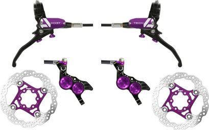 Hope Tech 4 V4 Brake Pair Standard Hose Black/Purple