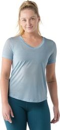 Camiseta corta SmartWool Active Ultralite Cuello <p>en</p>V Azul Mujer