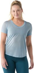 SmartWool Active Ultralite V-Neck Short Sl T-Shirt Blue Donna