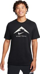 Heren Nike Dri-Fit Trail Logo Jersey met korte mouwen Zwart