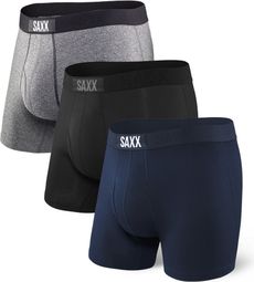 Saxx Boxer Pack de 3 Ultra Zwart Grijs Blauw