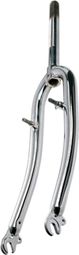 FOURCHE VTC 28  ACIER CHROME FILETE 1  V-BRAKE A TASSEAUX