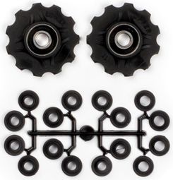 Elvedes Jockey Wheels x2 Kit with Spacers Black 