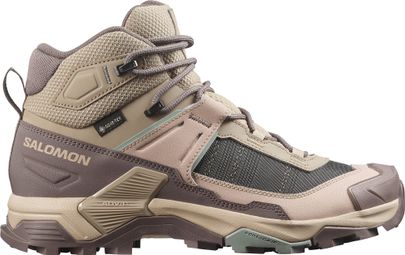 Chaussures de Randonnée Salomon X Ultra 5 Mid GTX Beige/Marron Femme