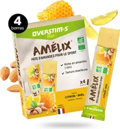 4 barritas energéticas Overstims Amelix Bio Lemon Honey