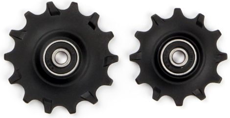 Elvedes Pair of Jockey Wheels 1 x 12t + 1 x 14t Narrow Wide Bearings 