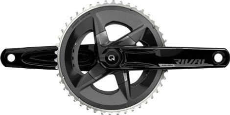 Sram Rival AXS DUB 48-35 Dientes 2x12V Quarq | Juego de bielas con medidor de potencia (sin eje de pedalier) | Negro