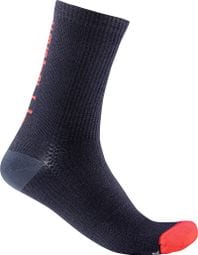 Castelli Bandito Wool 18 Socks Navy Blue / Red
