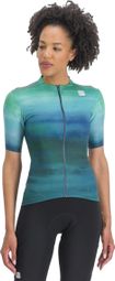 Sportful Flow Supergiara Short Sleeve Jersey Green/Blue