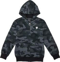 Fox Head Zip Kids Hoodie Black Camo