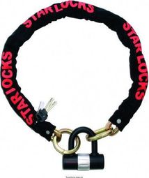 STAR LOCK - Chaîne + Cadenas Longueur 100Cm Acier Zingué Int 10Mm Ext 40Mm + 2 Clés