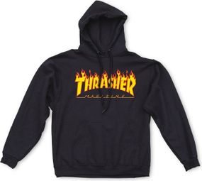 THRASHER  Sweat hood flame  Black