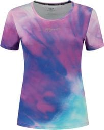 T-Shirt De Sport Manches Courtes Rogelli Tie Dye - Femme - Violet/Bleu