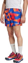 adidas Terrex Multi Light 5in Shorts Blau/Orange Herren