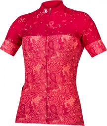 Endura Paisley Women's Short Sleeve Jersey Burgundy Red
