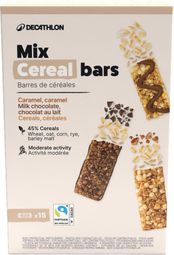 Mezcla de Barritas de Cereales Decathlon Nutrition Chocolate, Natural, Caramelo 15 x 21g