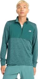 Camiseta Térmica New Balance Athletics Heat Grid Verde Hombre 1/2 Cremallera