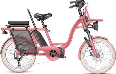 Vélo Cargo GAYA  L'Original Le Court  Rose Poudrée  Pack Adulte