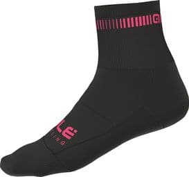 Socken mit Alé-Logo Schwarz/Neonrosa