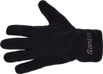 Santini Pile Black Unisex Long Gloves