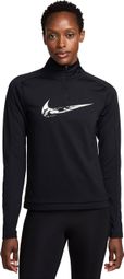 Nike Swoosh Schwarzes 1/4-Zip-Oberteil für Frauen