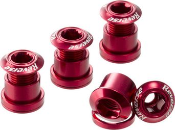 Reverse Chainring Bolt Set 7mm Red (x4)