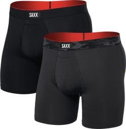 Saxx Multi-Sport Mesh Fly Boxer (Pack of 2) Remote Camo Waistband Black Men's