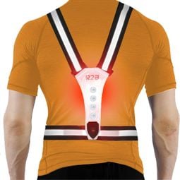 R2B Gilet de course rechargeable - Feux de course à l'avant et à l'arrière - Réfléchissant - Gris