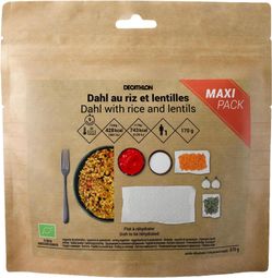 Comida liofilizada ecológica de arroz y lentejas Dahl de Decathlon Nutrition - 170 g