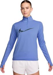 Nike Dri-Fit Swoosh Blau Damen 1/2 Zip Top