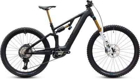 Mountain bike elettrica full-suspension Cube AMS Hybrid 177 C:62 AT 600X Shimano Di2 12V 600 Wh Bosch 120 Nm 29/27,5'' Nero Carbonio 2027