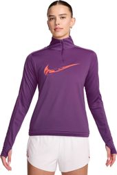 Nike Swoosh Lila 1/4-Zip-Oberteil für Frauen