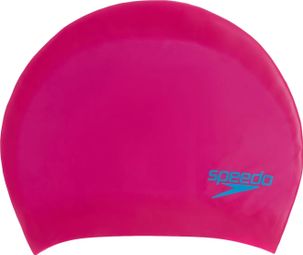 Bonnet de Bain Junior Speedo pour Cheveux Longs Rose/Bleu