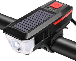 Phare Velkyne Avant Solaire USB Rechargeable 350 Lumens Klaxon 120 dB Rouge