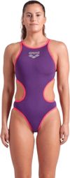 Damesbadpak Arena One Big Logo Violet/Corail