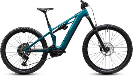 Cube Stereo Hybrid One77 HPC Race 800 Full-Suspension Electric Mountain Bike, SRAM 12-speed, 800 Wh, Bosch 120 Nm, 29/27.5-inch, Metallic Blue/Petrol, 2027