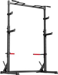 rack à squat home fitness power rack musculation station complète barre traction Noir