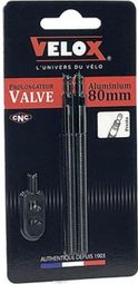 PROLONGATEUR DE VALVE VELOX ALU NOIR 80MM SEMI-FILETE (X2)