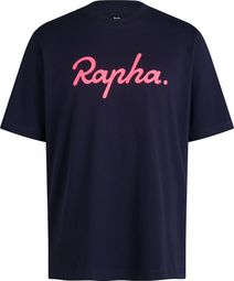 T-Shirt Manches Courtes Rapha Cotton Logo Bleu Homme