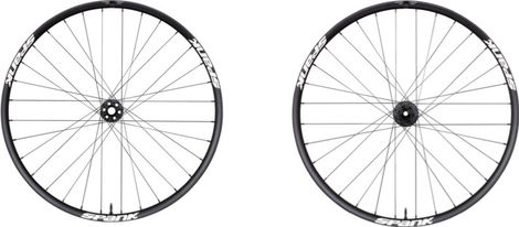 Pair of Wheels Spank Spike Race 33 Tubeless Ready 32 Holes 27.5 '' / Sram XD / Black // Rear 150x12mm with Adapter 157x12mm / Front 20x110mm with Adapter 15x100