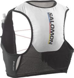 Sac d'hydratation Salomon Sense Pro 6 Race Flag + Flasks Noir/Blanc Unisexe